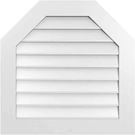 Ekena Millwork Octagonal Top Surface Mount PVC Gable Vent w/ 3-1/2"W x 1"P Standard Frame, 30"W x 30"H GVPOT30X3001SN